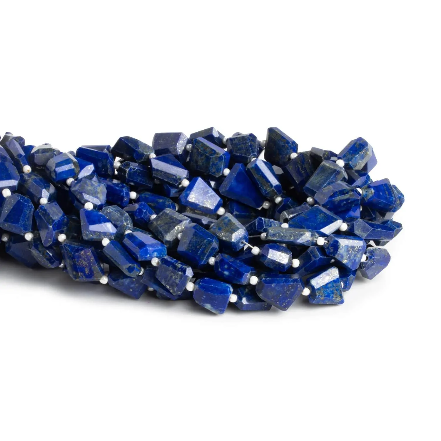 10x8mm Lapis Lazuli Faceted Nuggets 14 inch 27 beads