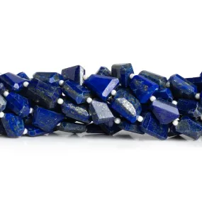 10x8mm Lapis Lazuli Faceted Nuggets 14 inch 27 beads