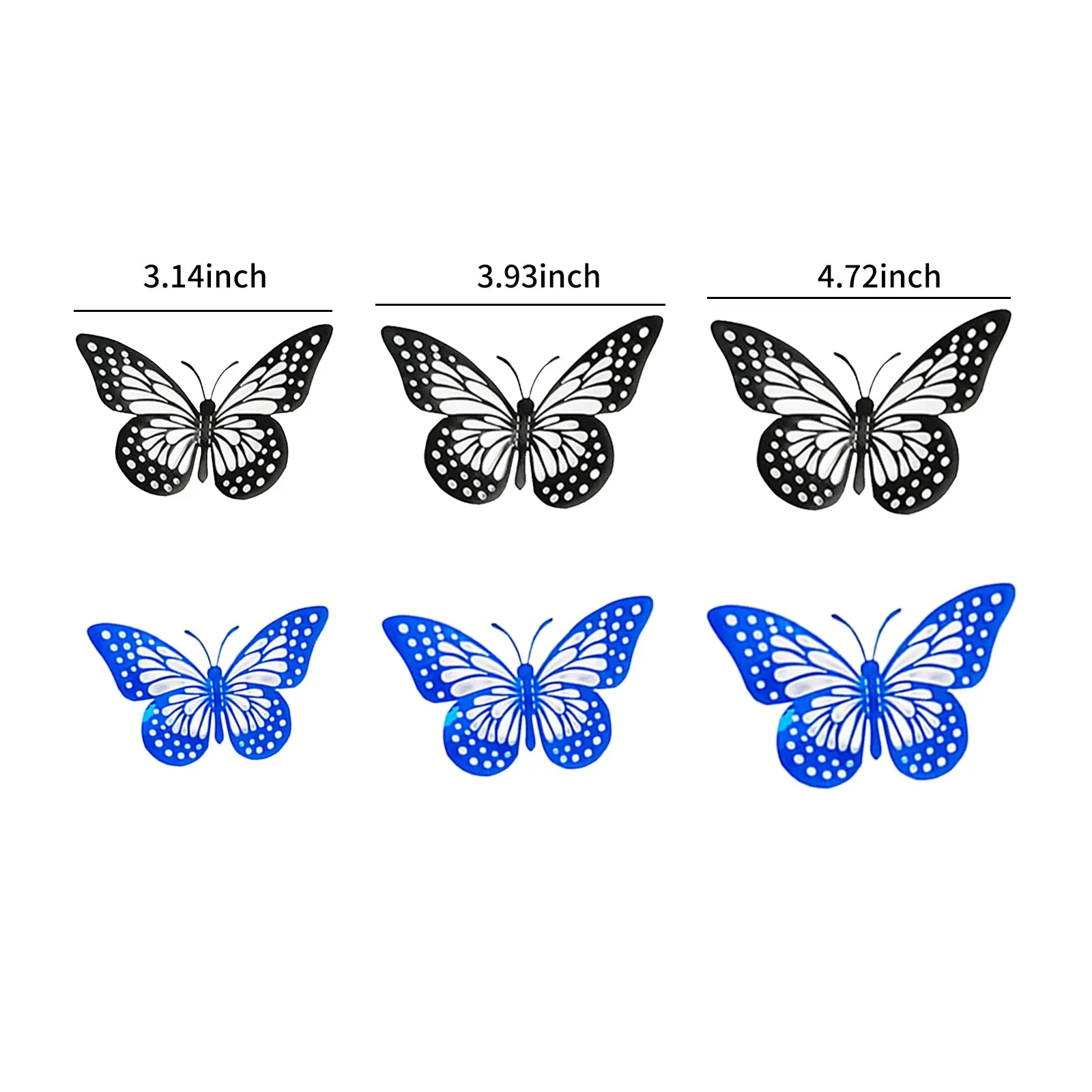 12Pcs Wall Stickers Hollow Out Butterfly Shape