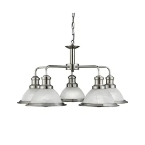 1595-5SS Satin Silver 5 Light Suspended Light