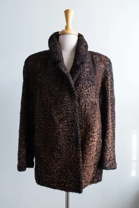 1940s Chocolate Persian Lamb Fur Jacket by Dittrich / Medium