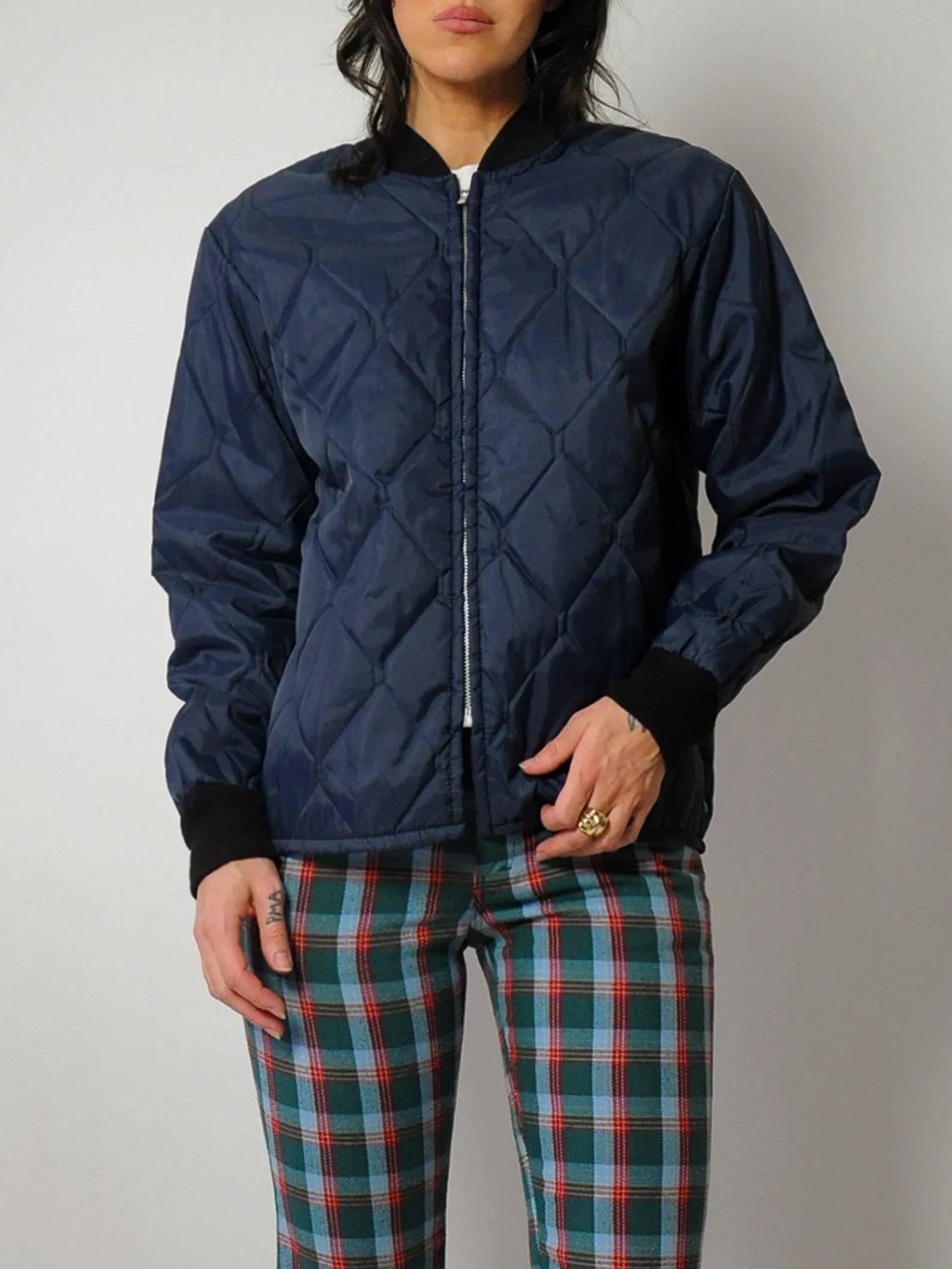 1970's Navy Quilted Jacket