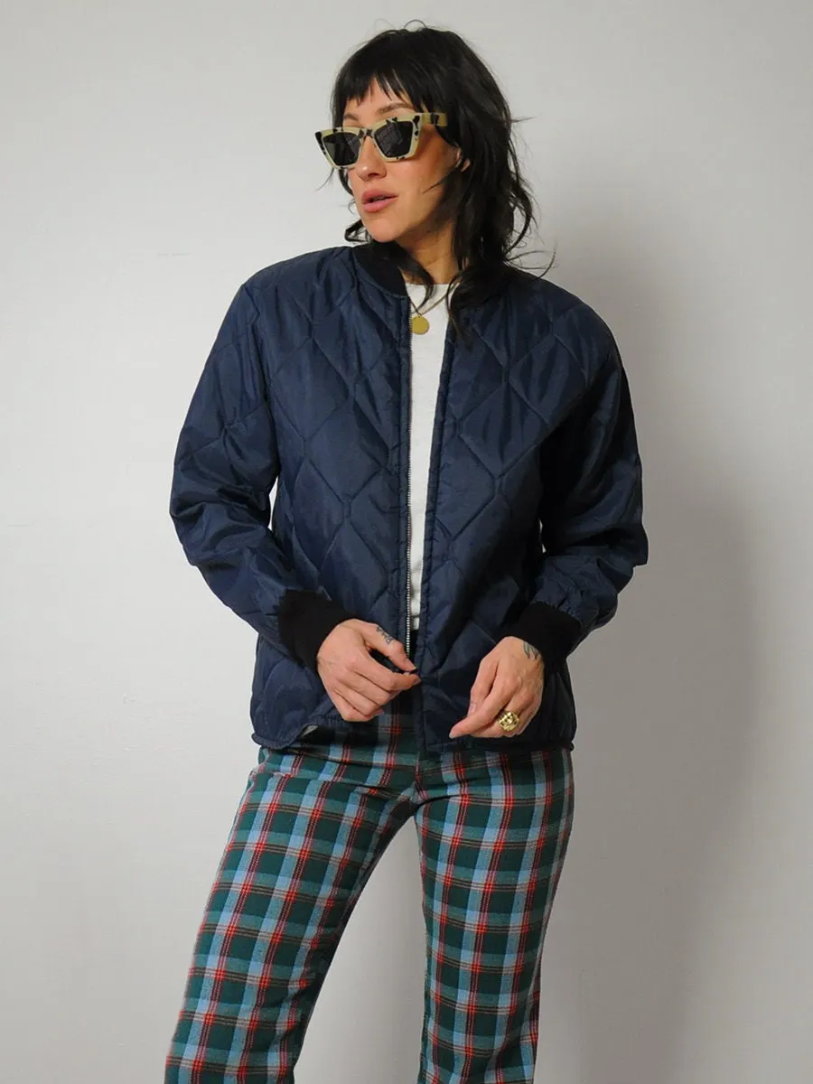 1970's Navy Quilted Jacket