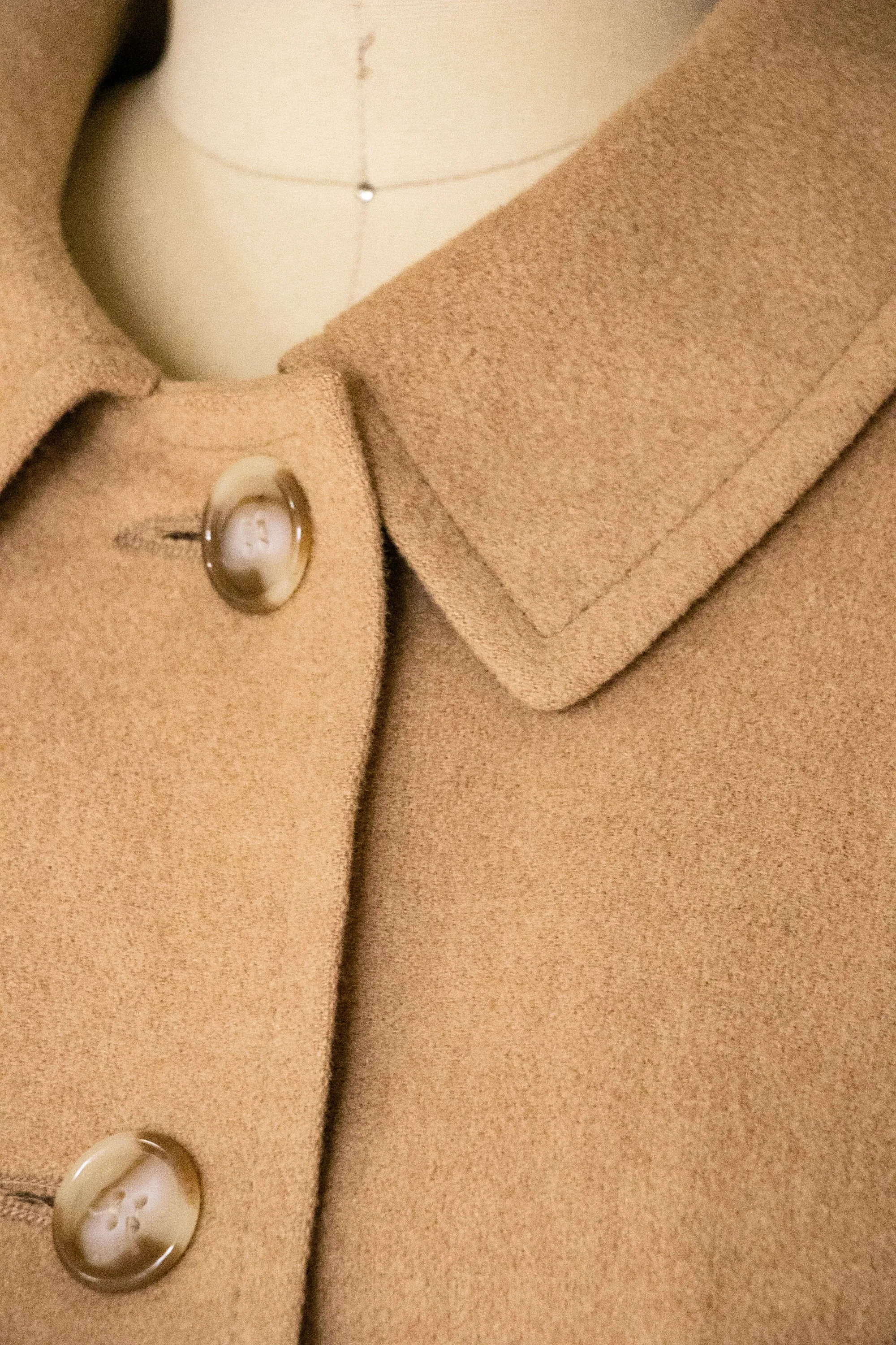 1970s Pea Coat Camel Hair Wool