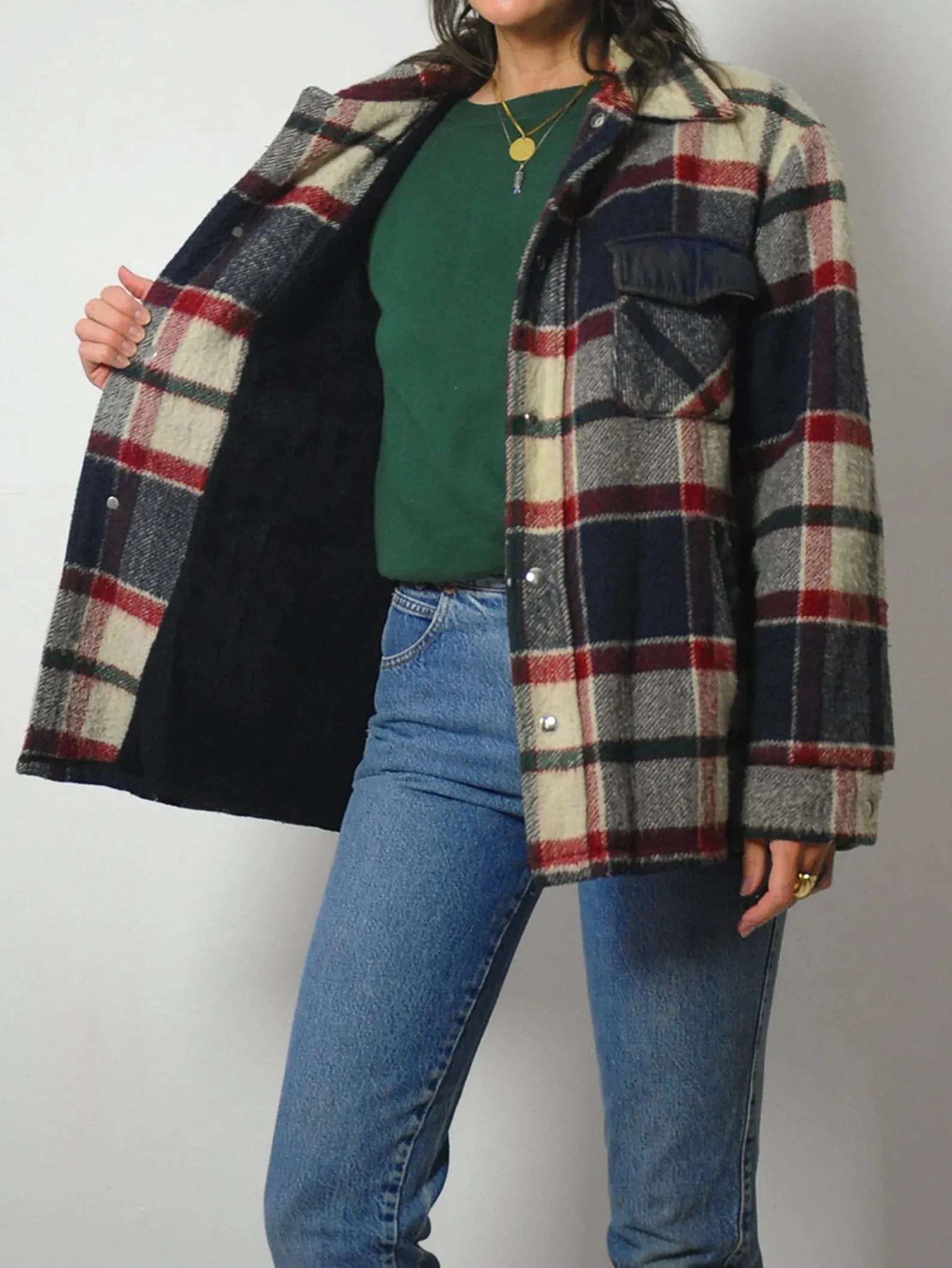 1970's Wool Plaid Unisex Jacket