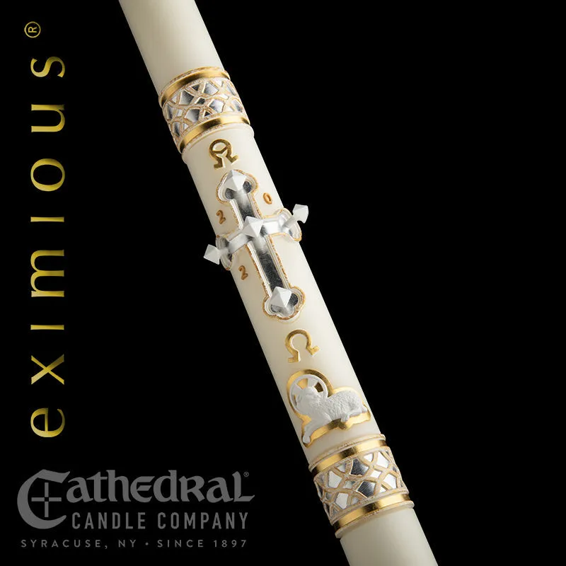 2-1/16" x 36" Merciful Lamb Eximious Paschal Candle