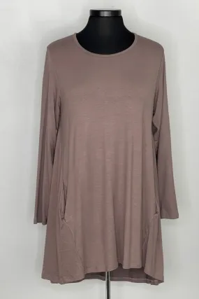 2AM Long Sleeve Tunic with Pockets - Swiss Mocha