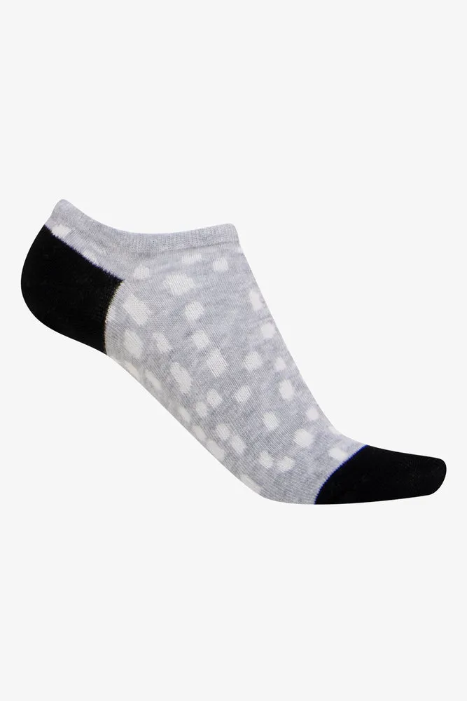 5 Pack Spot Low Cut Socks Black & Grey