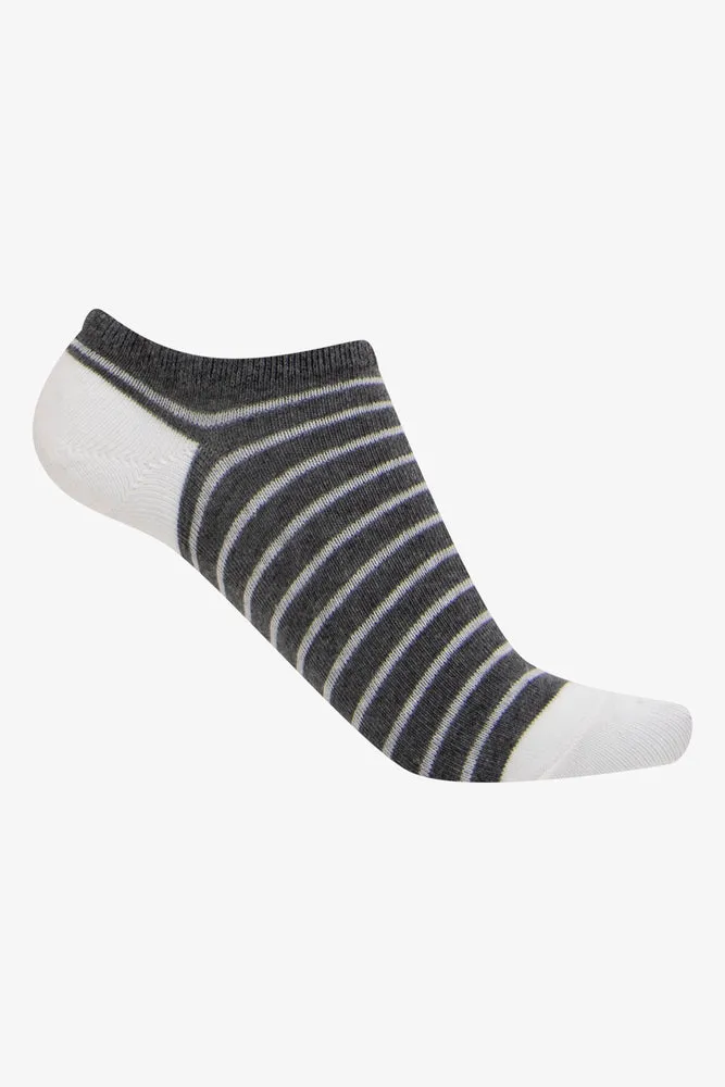 5 Pack Spot Low Cut Socks Black & Grey