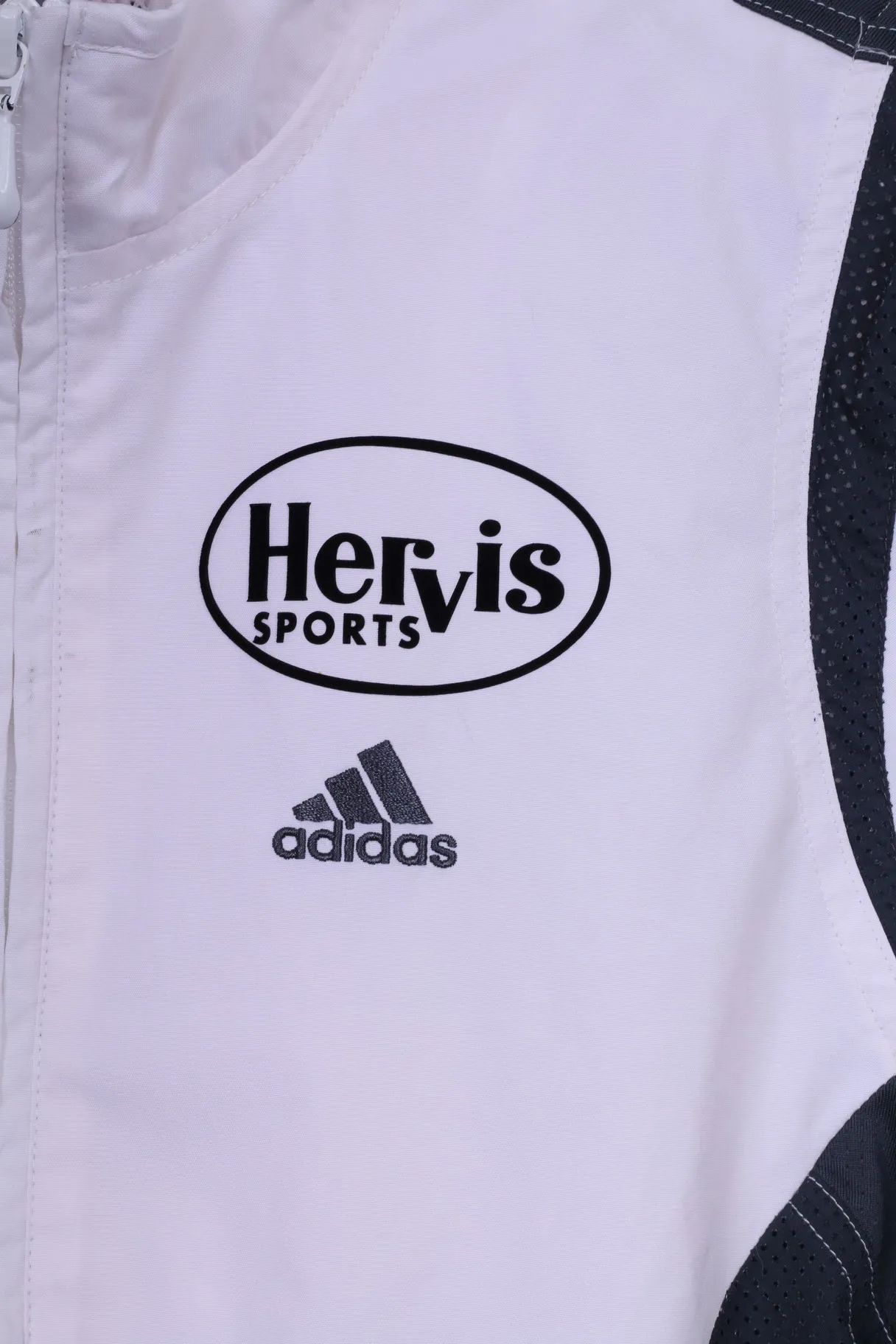 Adidas Hervis Sports Tc-Sautens Womens 10 S Lightweight Jacket White Full Zipper Sportswear