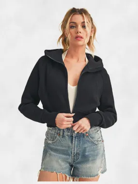 AEMI CO Deva Cropped Hooded Jacket