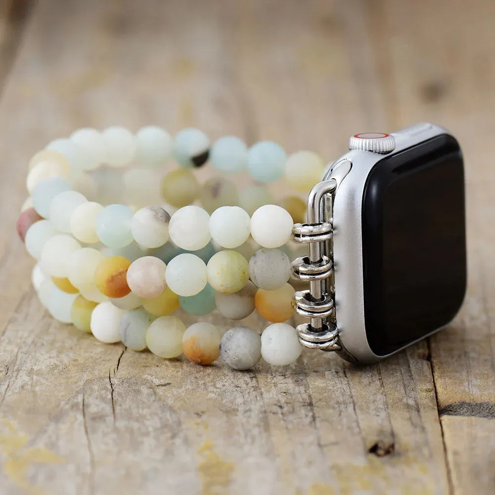 Amazonite Jasper Stretchy Apple Watch Band