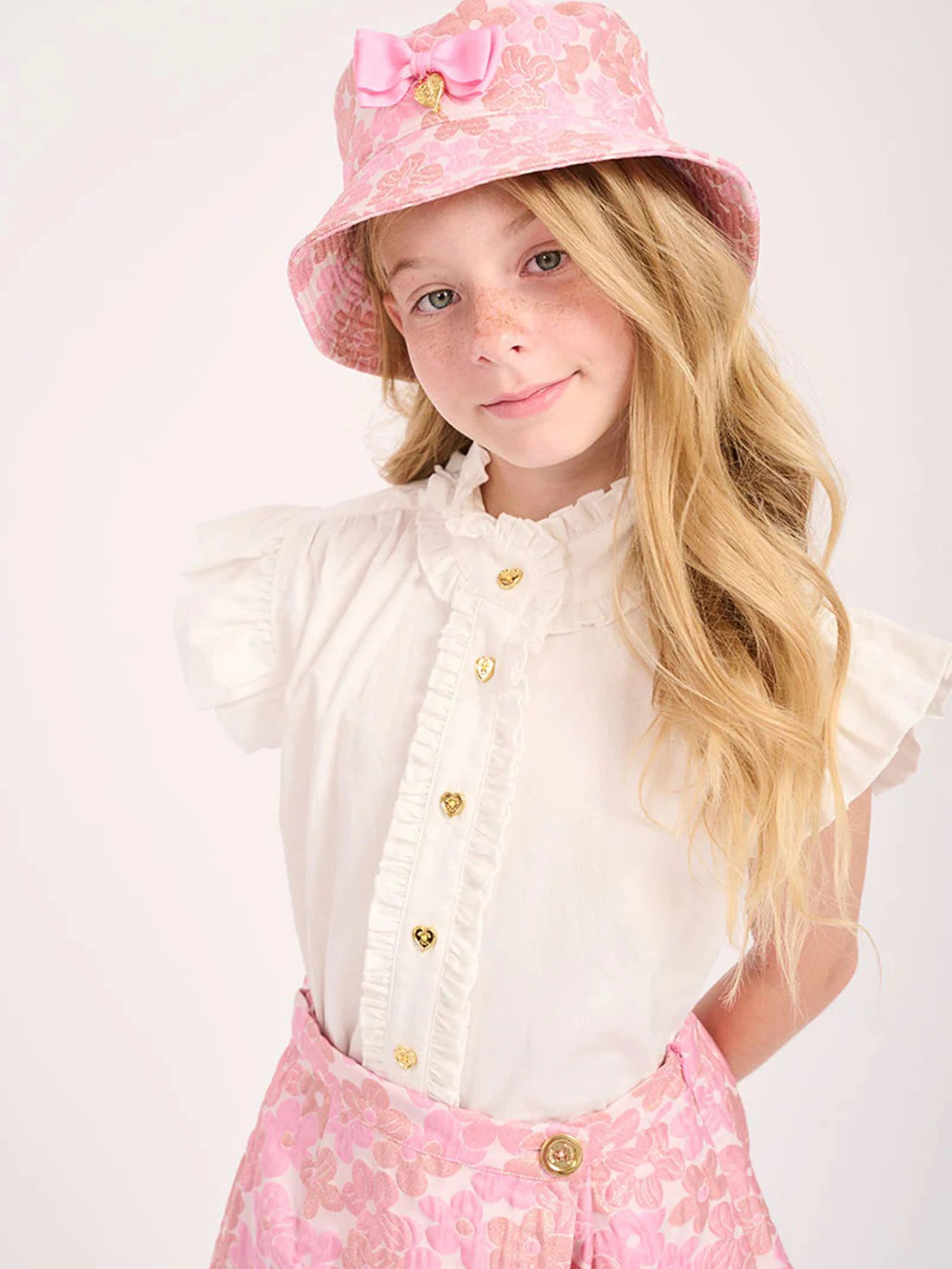 Angels Face Girls Neo Frill Blouse in White