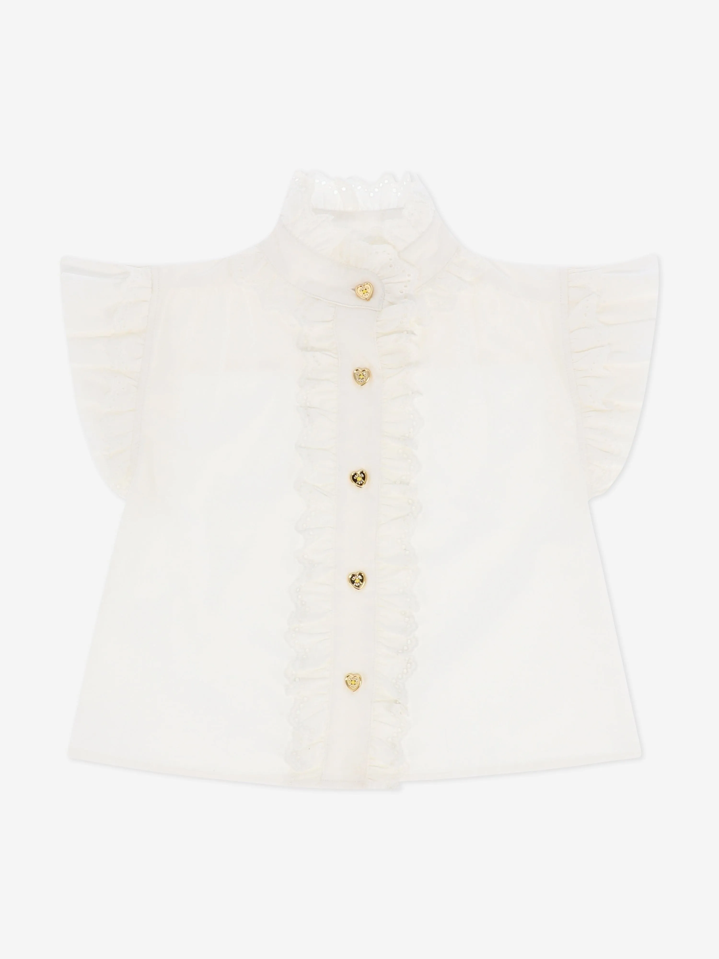 Angels Face Girls Neo Frill Blouse in White