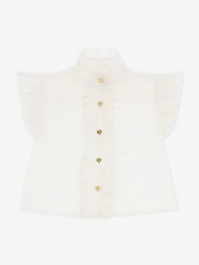 Angels Face Girls Neo Frill Blouse in White