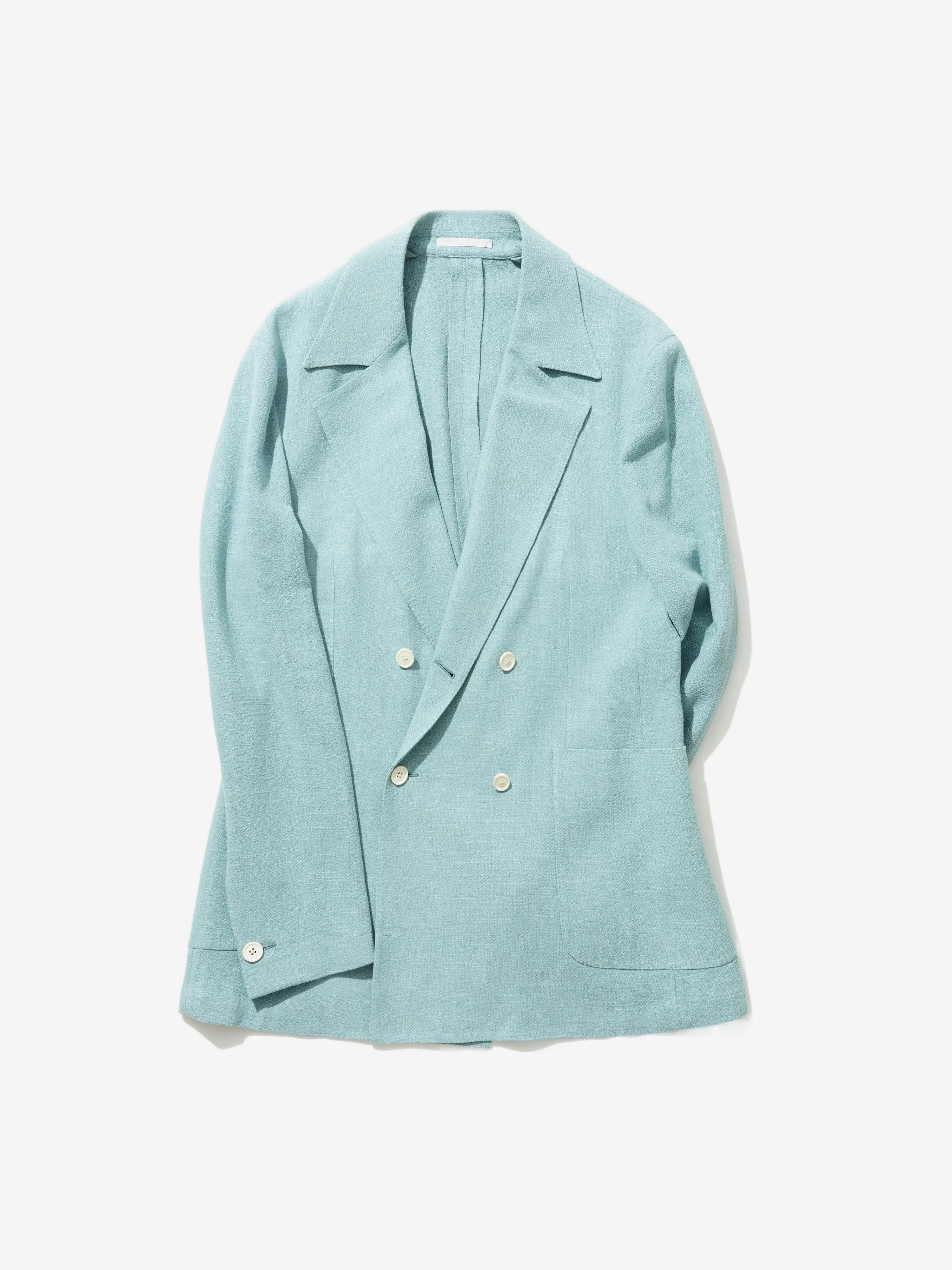 Aqua Stonewashed Linen Jacket