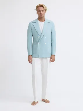 Aqua Stonewashed Linen Jacket