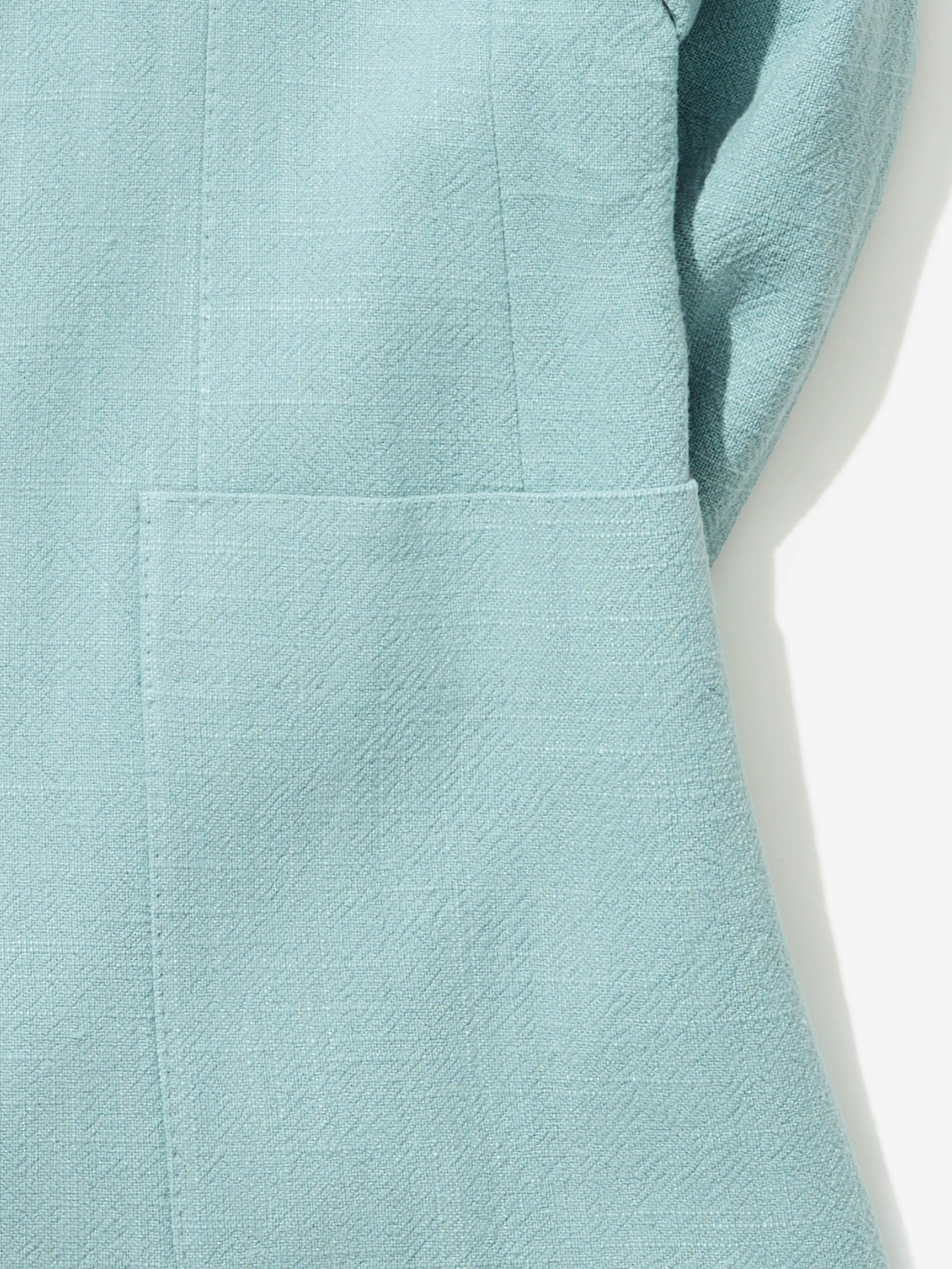 Aqua Stonewashed Linen Jacket