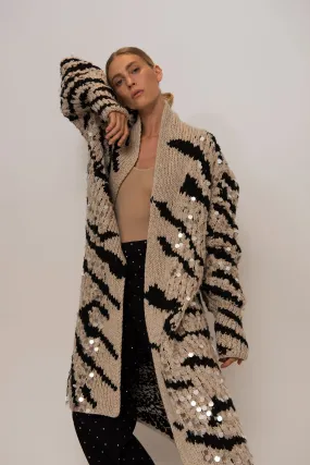 Aurora Zebra Cashmere Coat