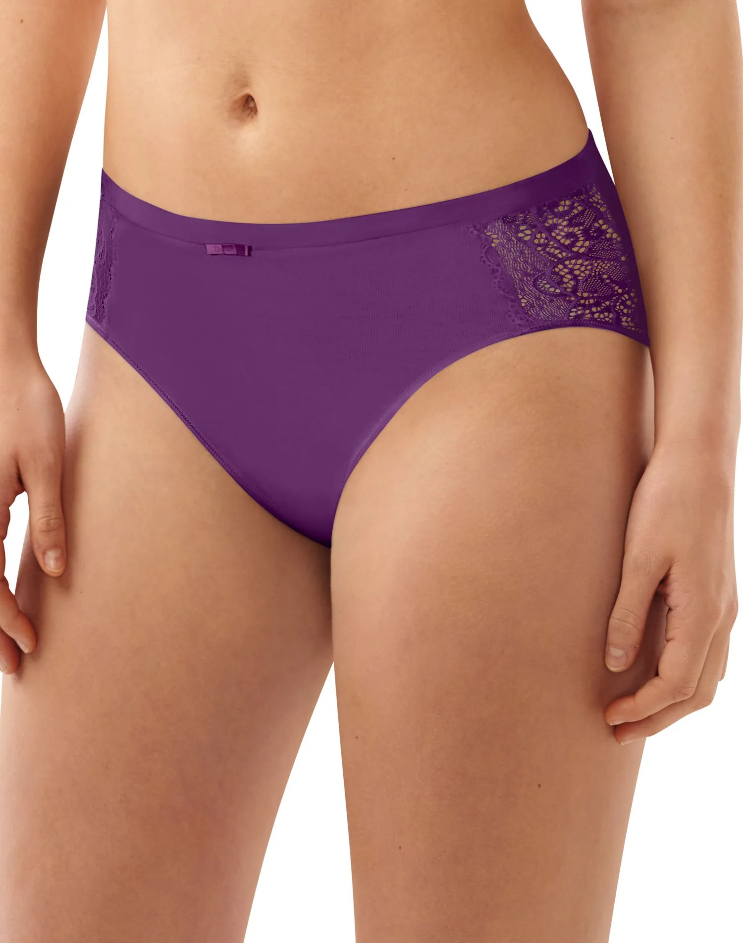 Bali Womens Lace Desire Cotton Hi-Cut Brief