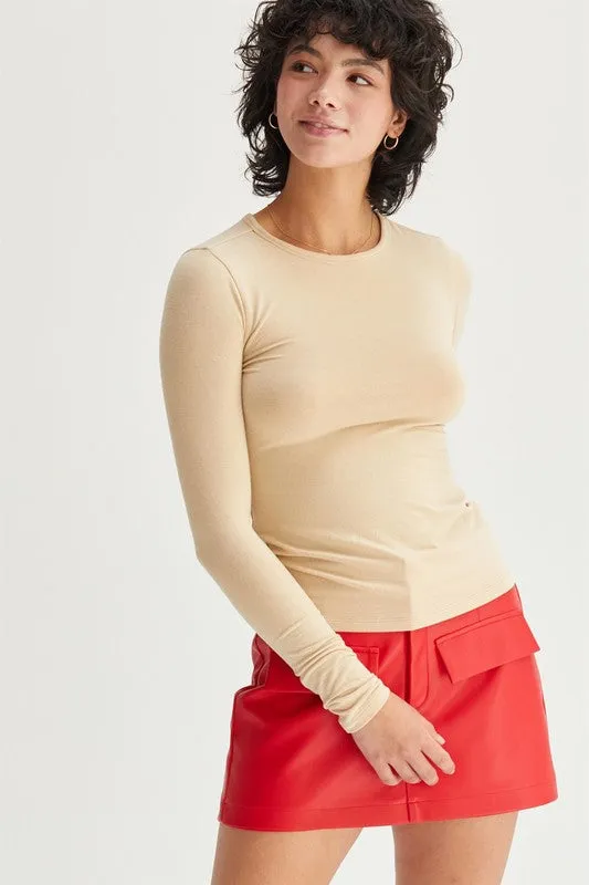 Basic Long Sleeve Crew Neck Top