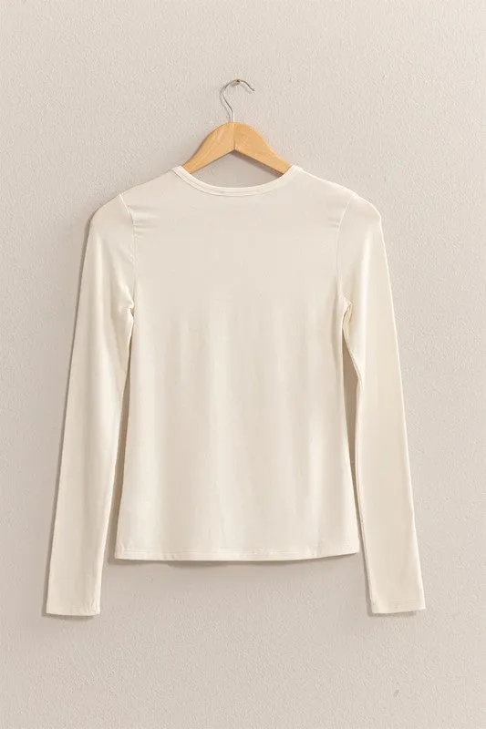 Basic Long Sleeve Crew Neck Top