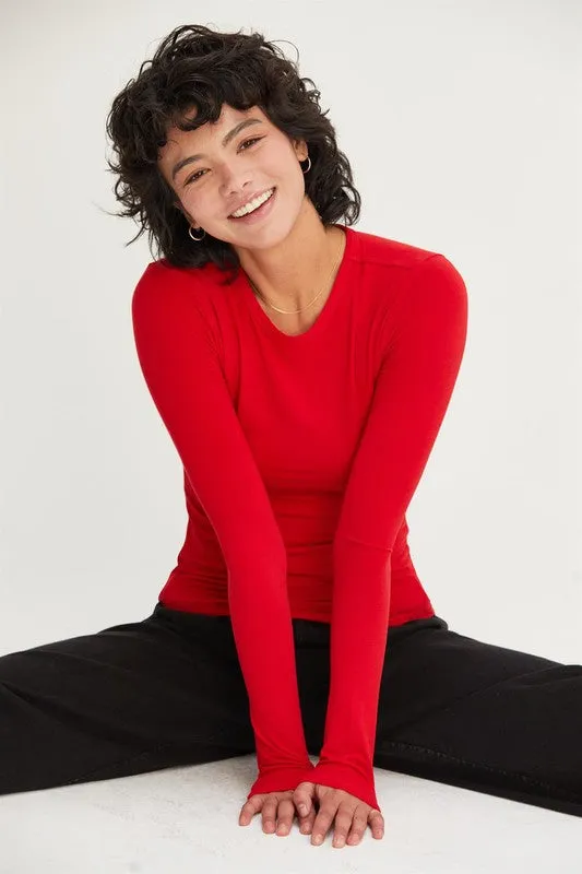 Basic Long Sleeve Crew Neck Top