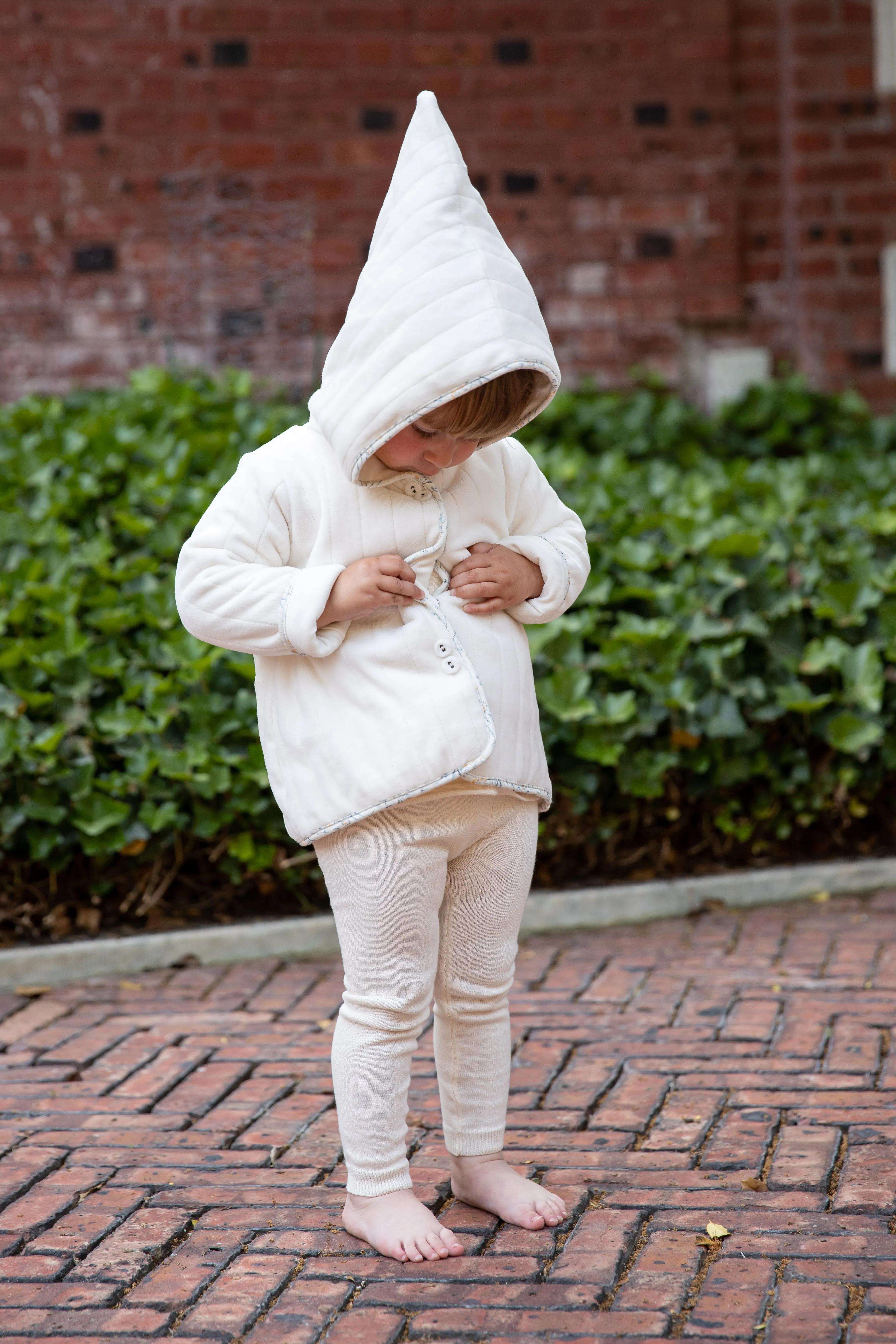 Bee and Dee Boy Ivory Quilted Velour Jacket and Hat