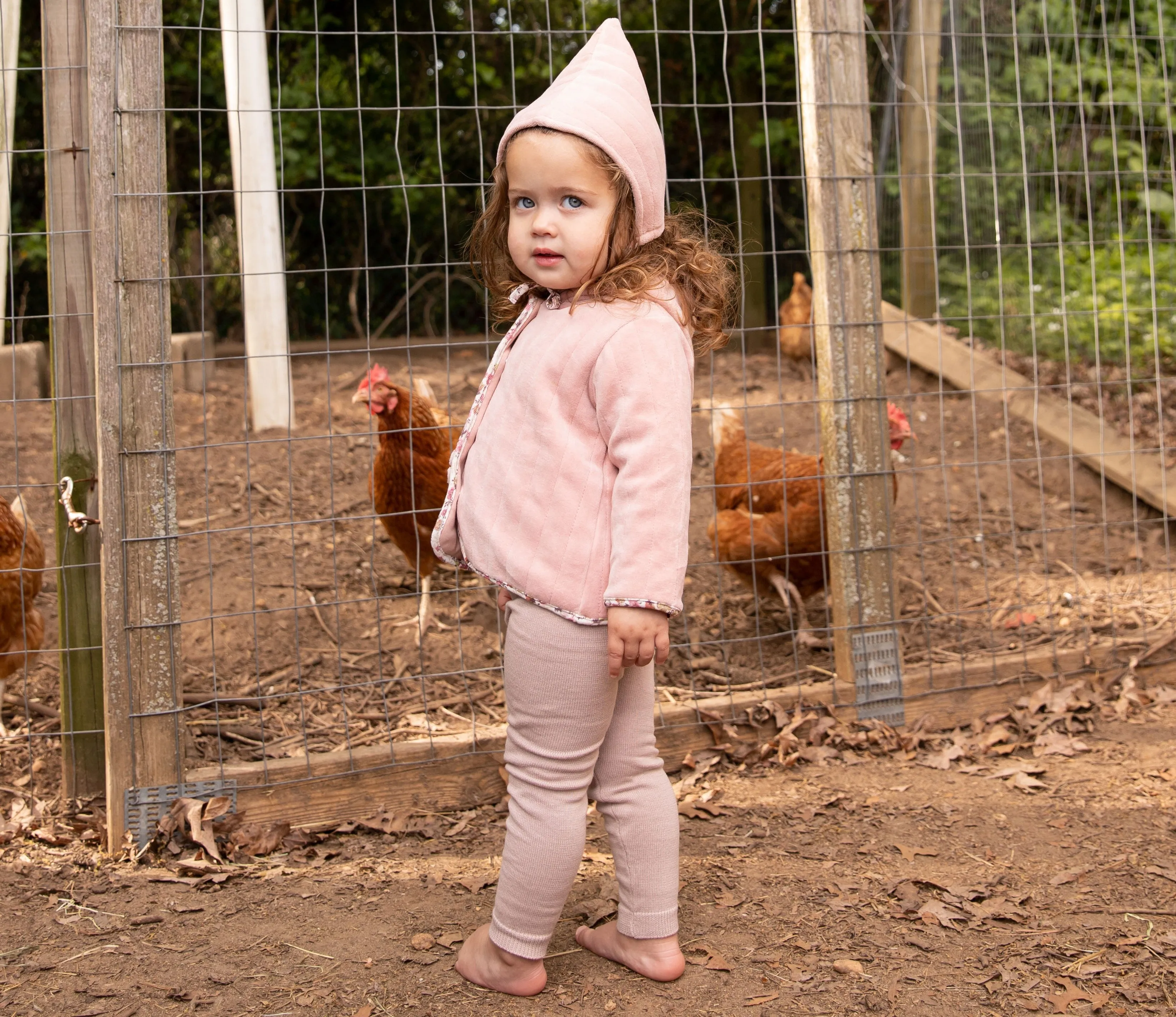 Bee and Dee Dusty Pink Quilted Velour Jacket and Hat