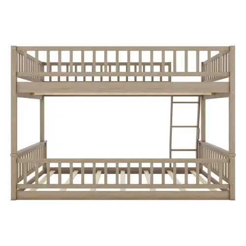 Bellemave® Full XL over Queen Bunk Bed with Ladder and Guardrails