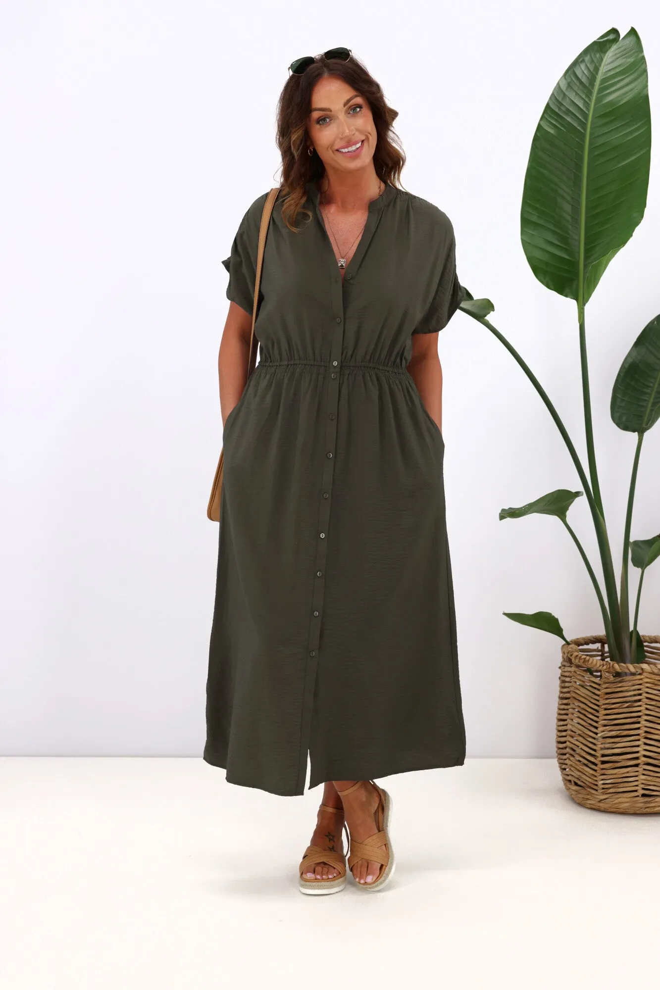 Betty Basics Simone Dress Olive