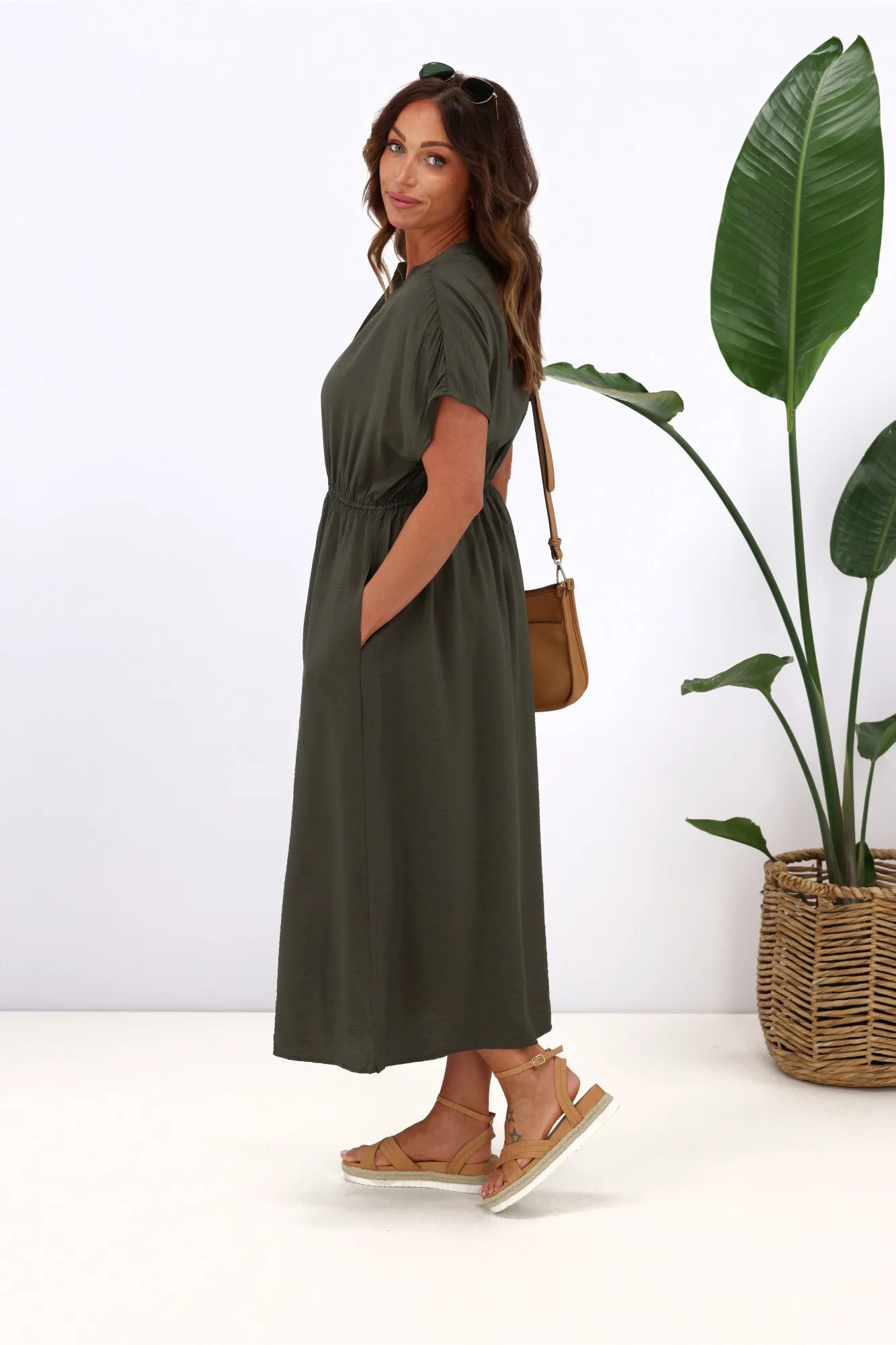 Betty Basics Simone Dress Olive