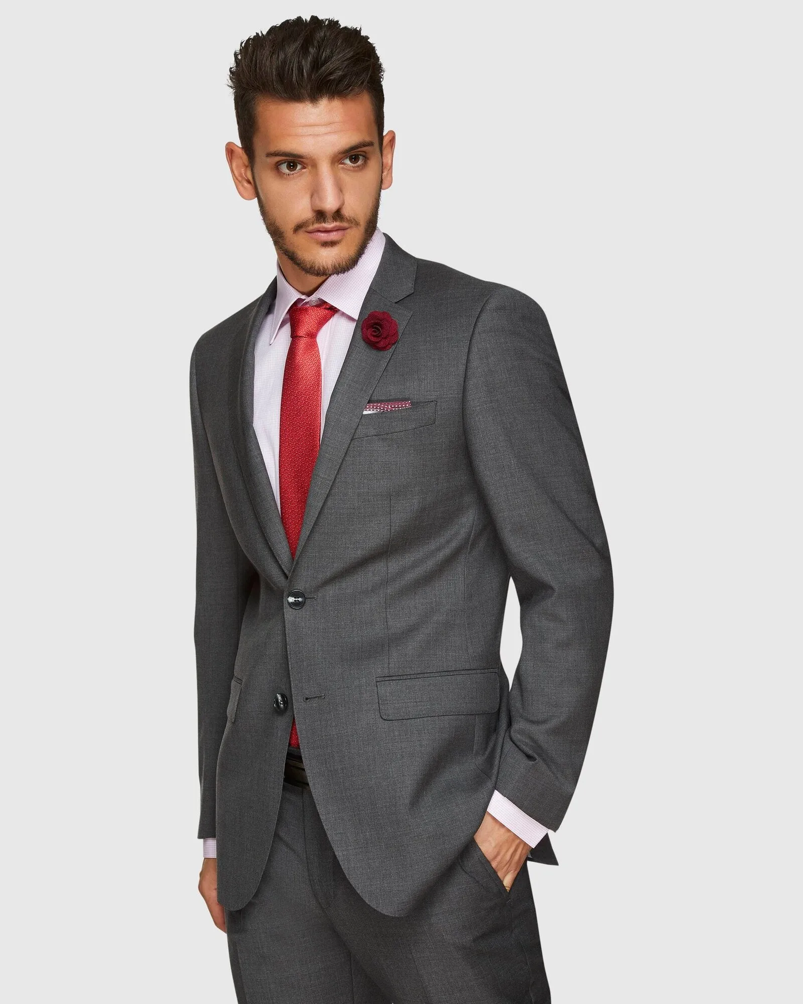 Big Mens Savile Row Abram Pure Wool Grey Suit Set