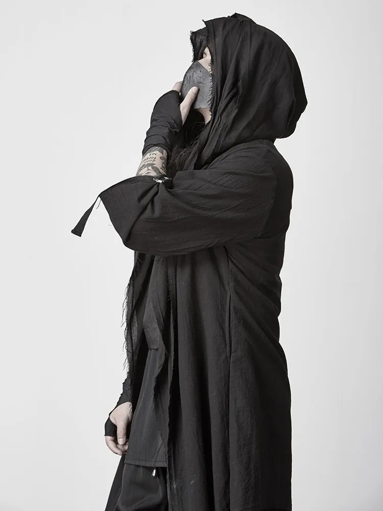 Black Cape Trench Coat Robe