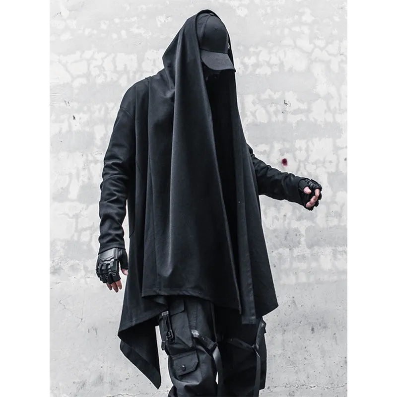 Black Mid-Length Cardigan Cape