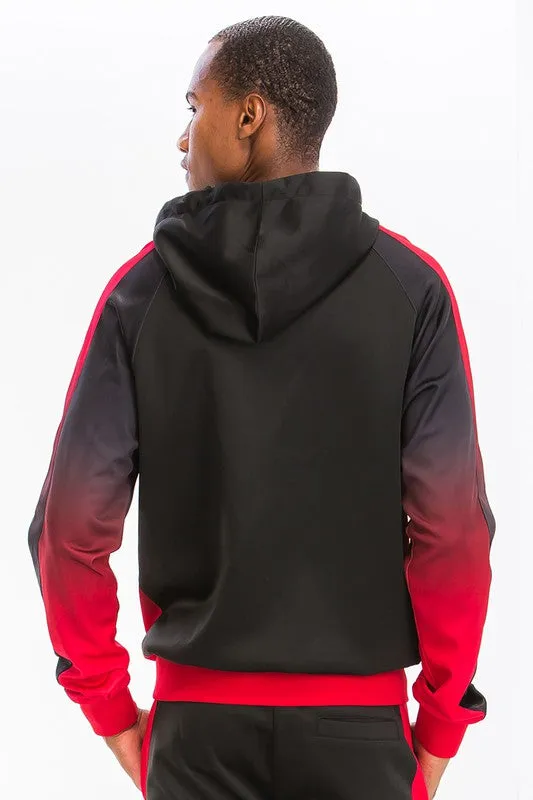 Black Red Full Zip Ombre Track Suit