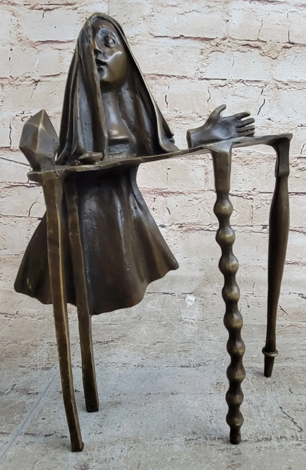 Bronze Sculpture Hot Cast Old Witch By Salvador Dali Home/Office Decor Figurine