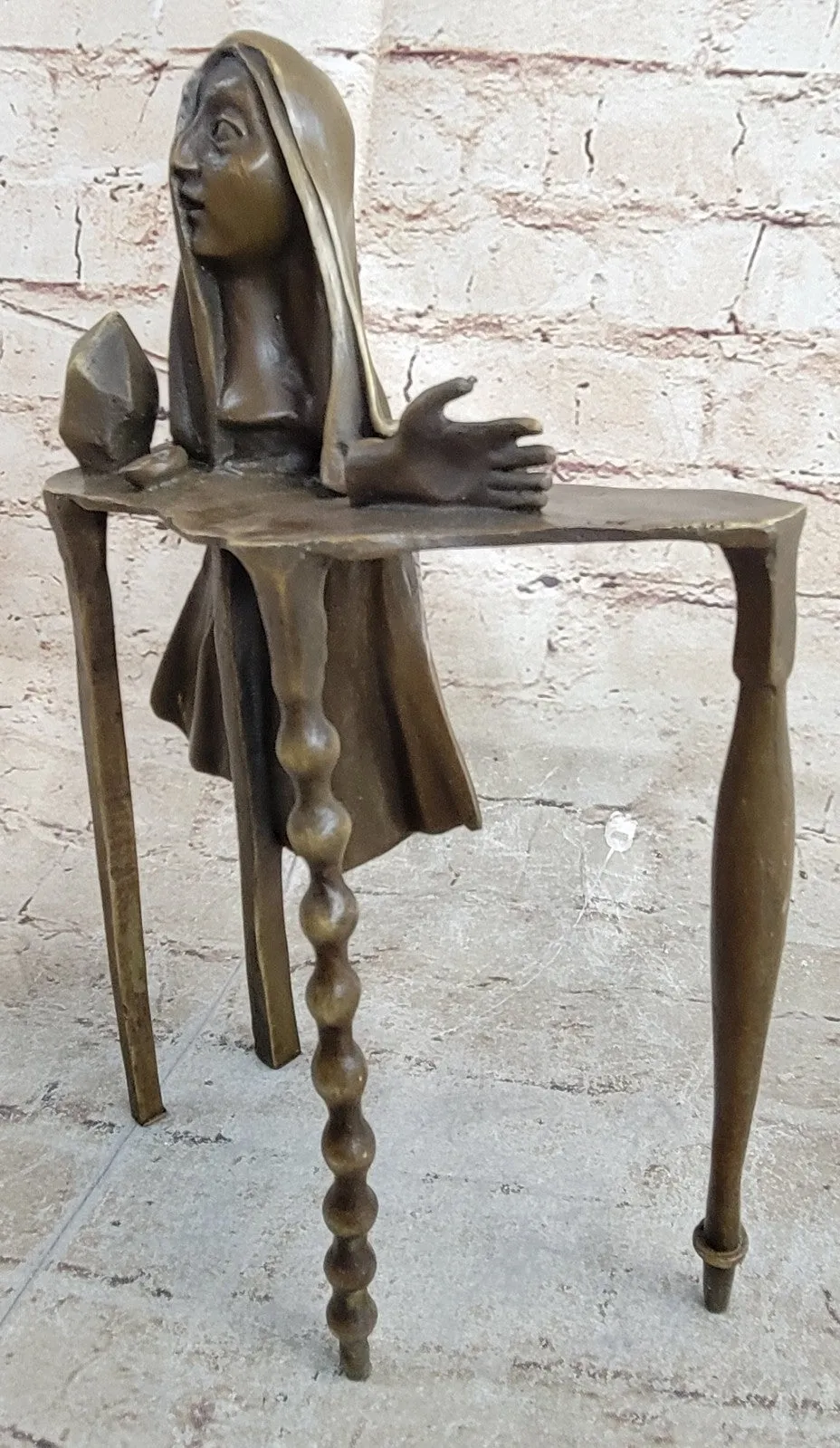 Bronze Sculpture Hot Cast Old Witch By Salvador Dali Home/Office Decor Figurine