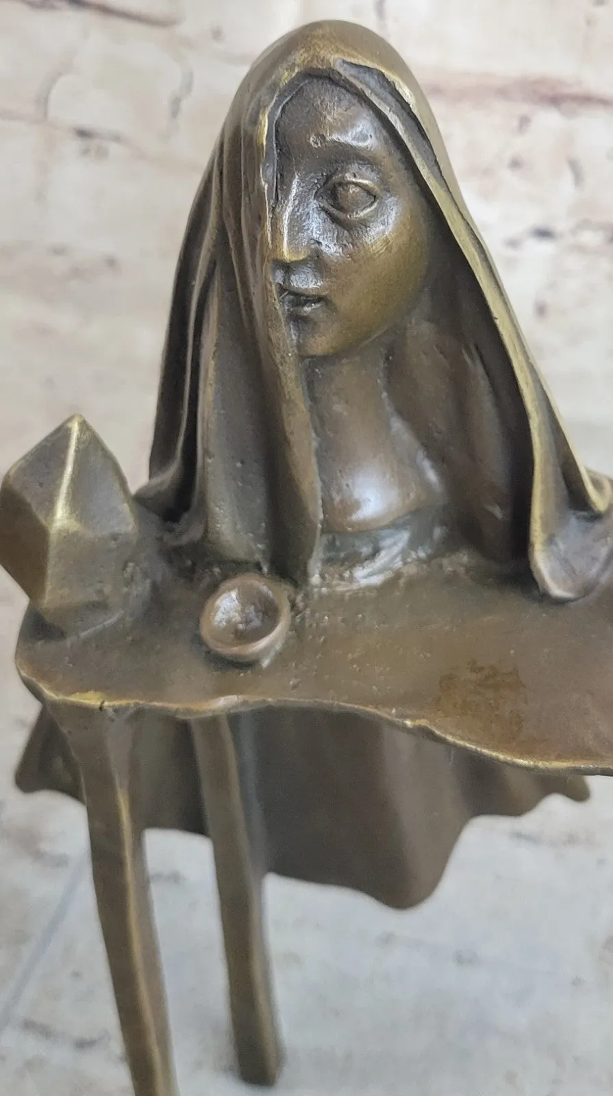 Bronze Sculpture Hot Cast Old Witch By Salvador Dali Home/Office Decor Figurine