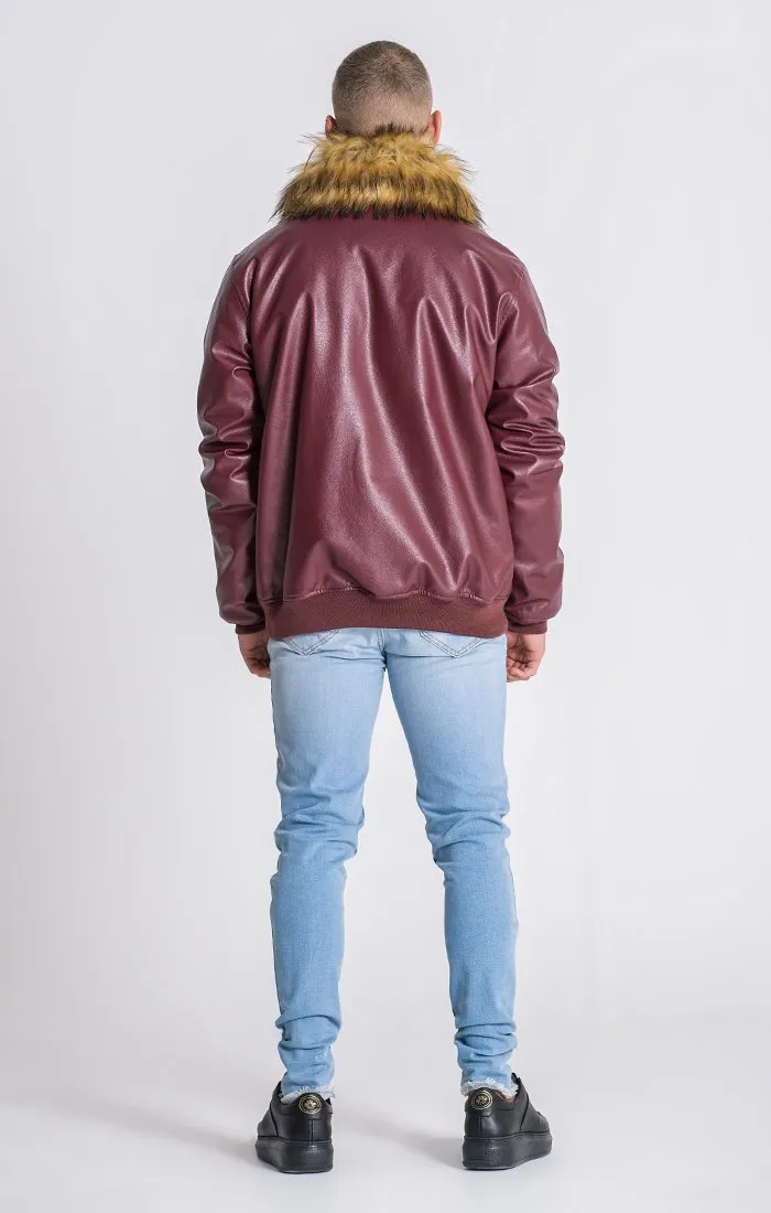 Burgundy Aviator Jacket