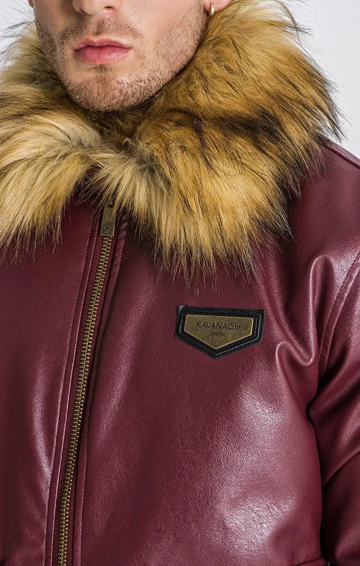 Burgundy Aviator Jacket