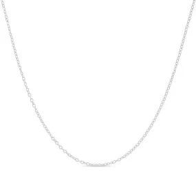 Cable Chain Necklace Sterling Silver Italian 1.3mm Nickel Free 18 inch