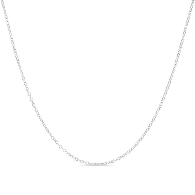 Cable Chain Necklace Sterling Silver Italian 1.3mm Nickel Free 18 inch