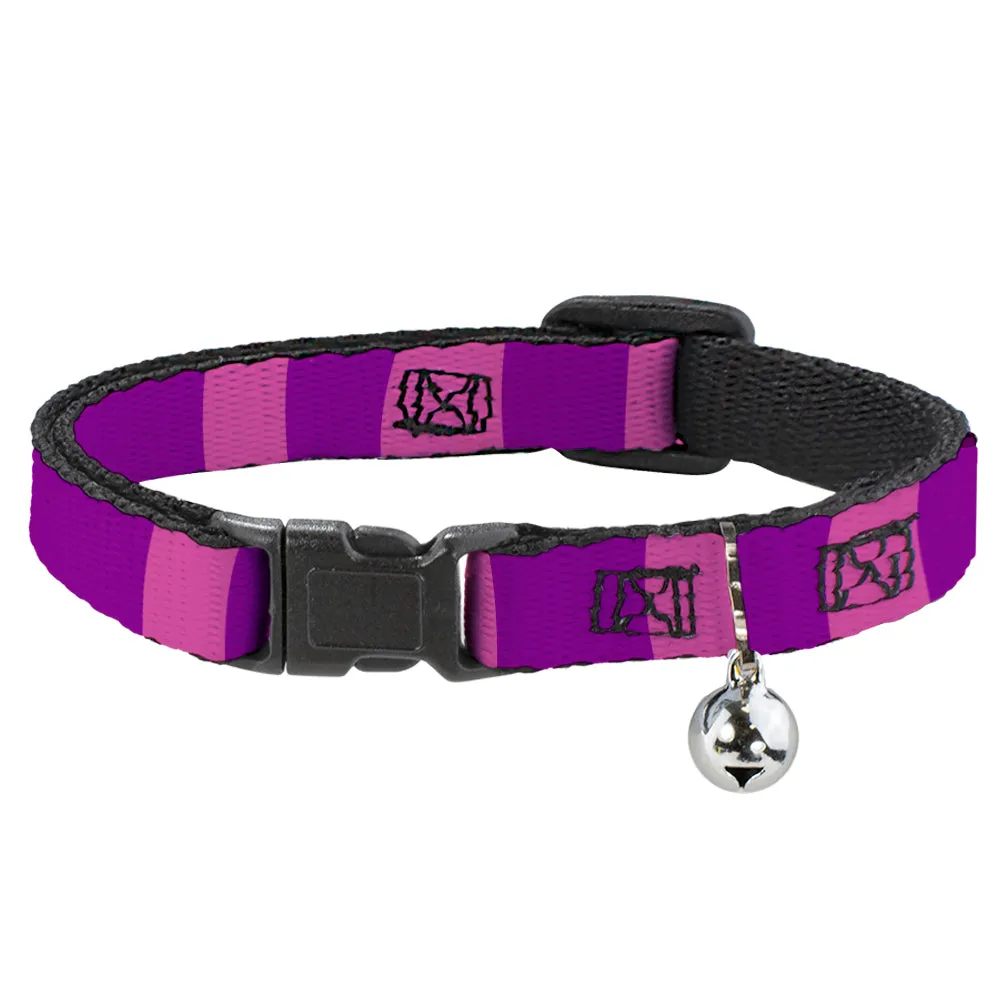 Cat Collar Breakaway - Cheshire Cat Stripe Pink Purple by Buckle-Down