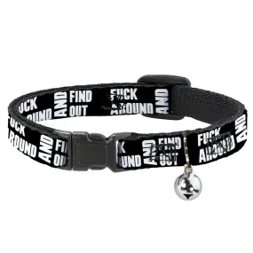 Cat Collar Breakaway - FAFO FUCK AROUND AND FIND OUT Bold Black White by Buckle-Down