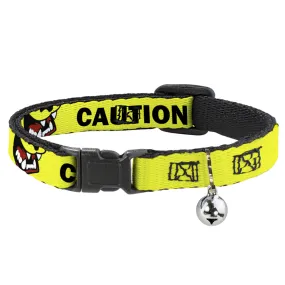 Cat Collar Breakaway - Pet Quote CAUTION I BITE Dog Growl Yellow Black by Buckle-Down