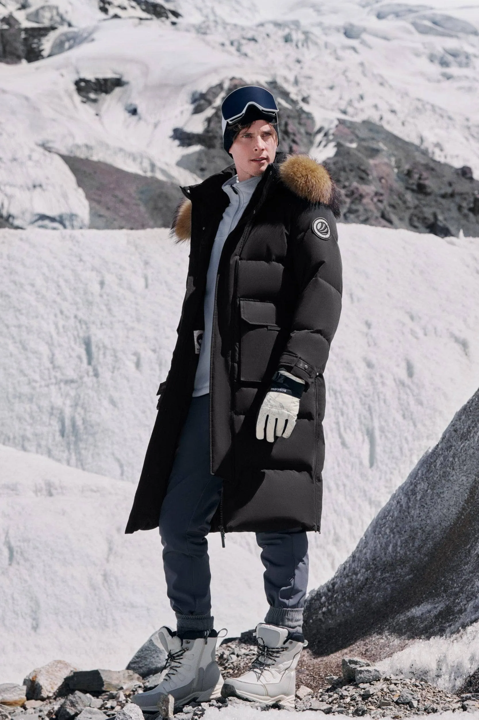 Classic Extreme Full-length Goose Down Parka With Fur Hood