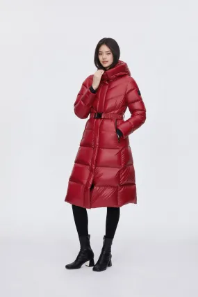 Classic Long Hooded Puffer With Belt