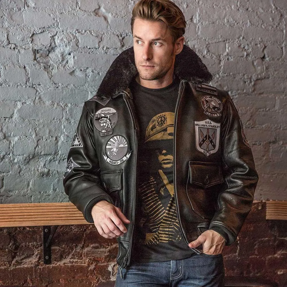 Cockpit USA Bogard by Mike B Mens Stealth G-1 Top Gun Jacket