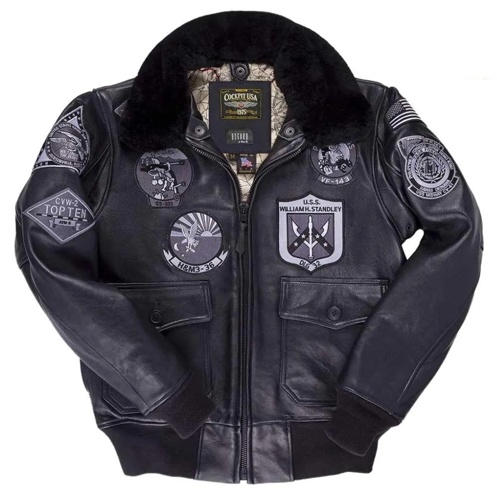 Cockpit USA Bogard by Mike B Mens Stealth G-1 Top Gun Jacket